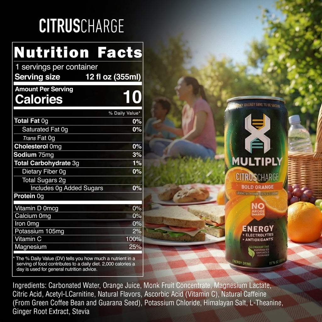 MULTIPLY™ Citrus Charge — Bold Orange Energy Drink