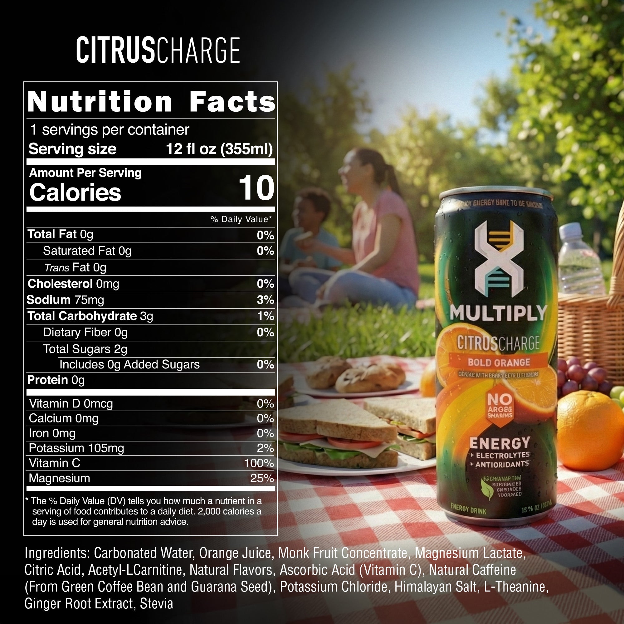 MULTIPLY™ Citrus Charge — Bold Orange Energy Drink