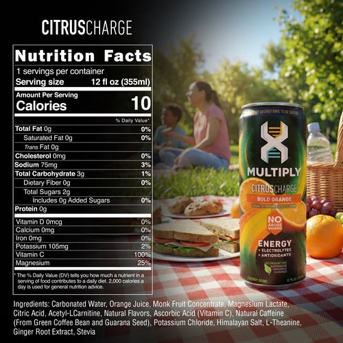 MULTIPLY™ Citrus Charge — Bold Orange Energy Drink